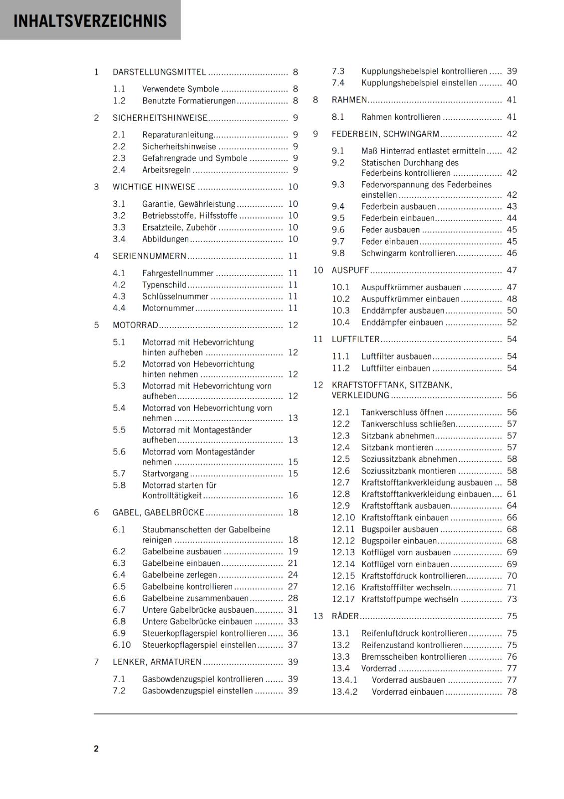 GERMAN LANGUAGE - KTM 2016 - 125 200 DUKE - REPARTURANLEITUNG