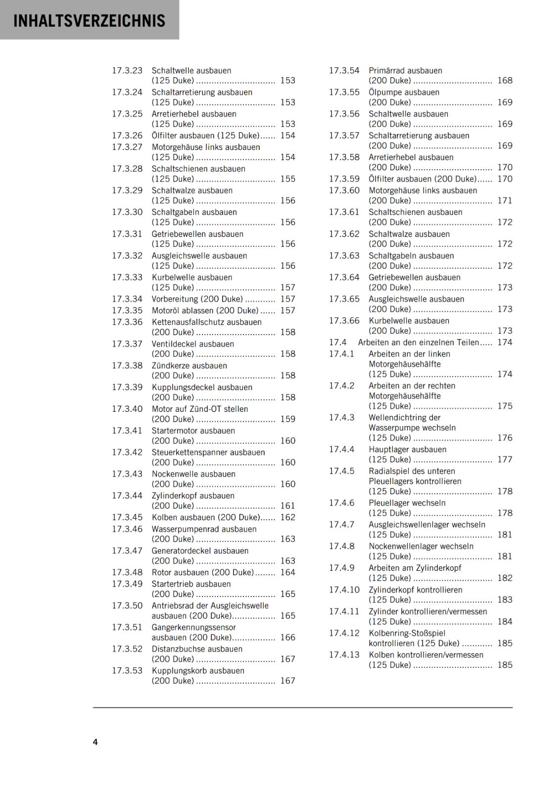 GERMAN LANGUAGE - KTM 2016 - 125 200 DUKE - REPARTURANLEITUNG