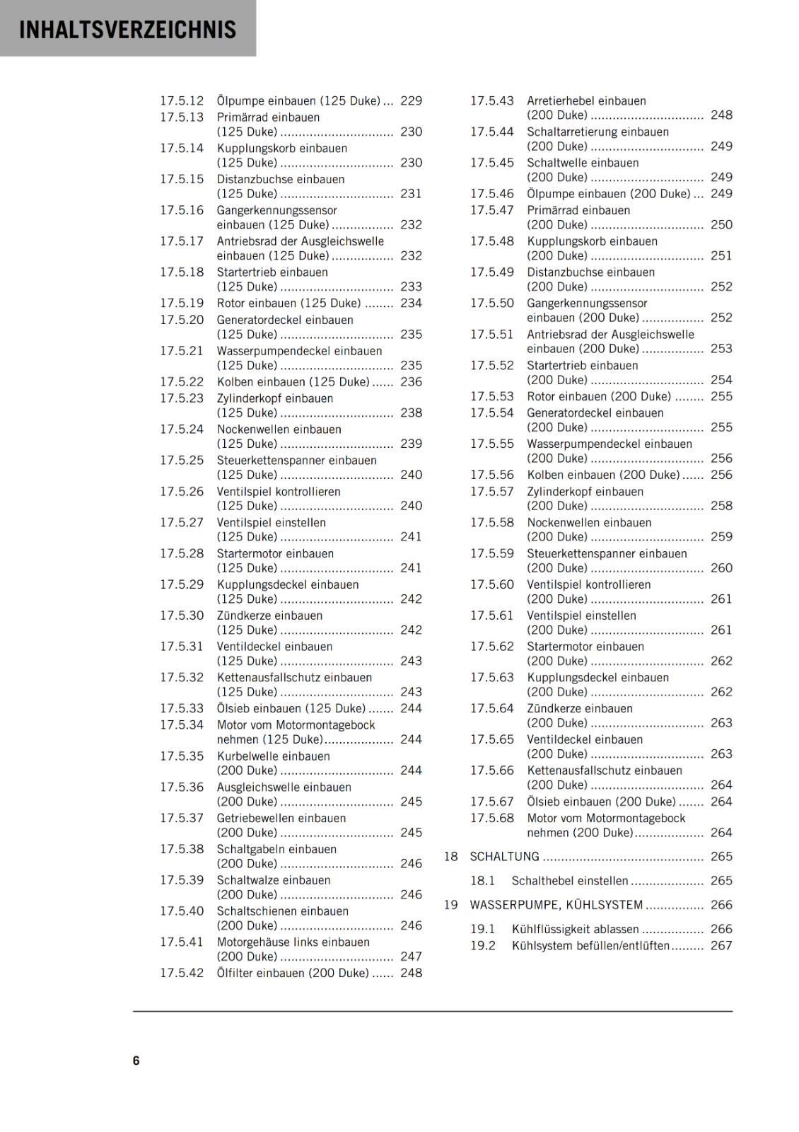 GERMAN LANGUAGE - KTM 2016 - 125 200 DUKE - REPARTURANLEITUNG
