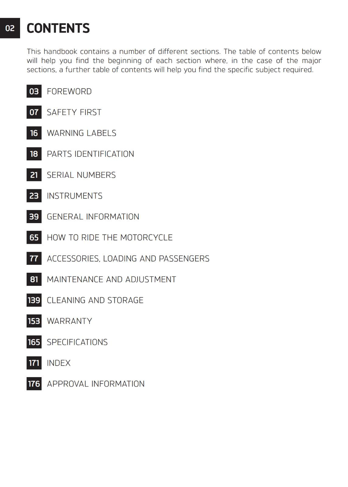 TRIUMPH OWNERS HANDBOOK MANUAL - 2025 - BONNEVILLE BOBBER TFC