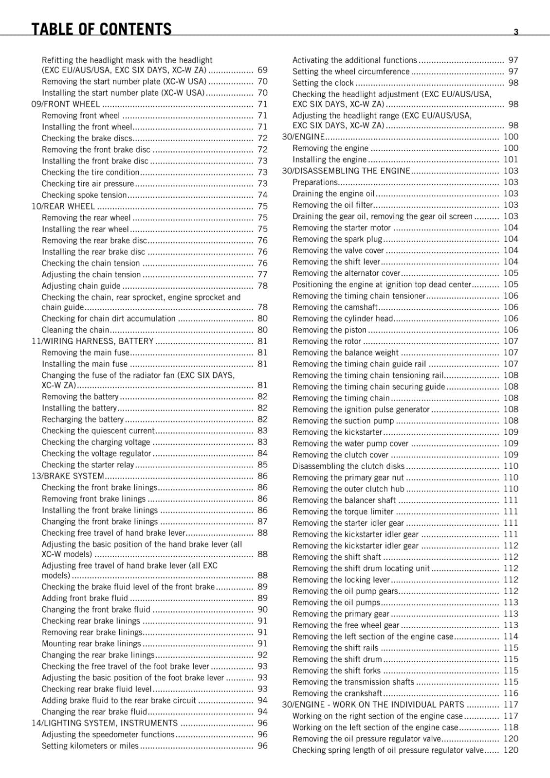 KTM 2009 - 400 450 530 EXC XC-W SIX DAYS - WORKSHOP SERVICE REPAIR MANUAL