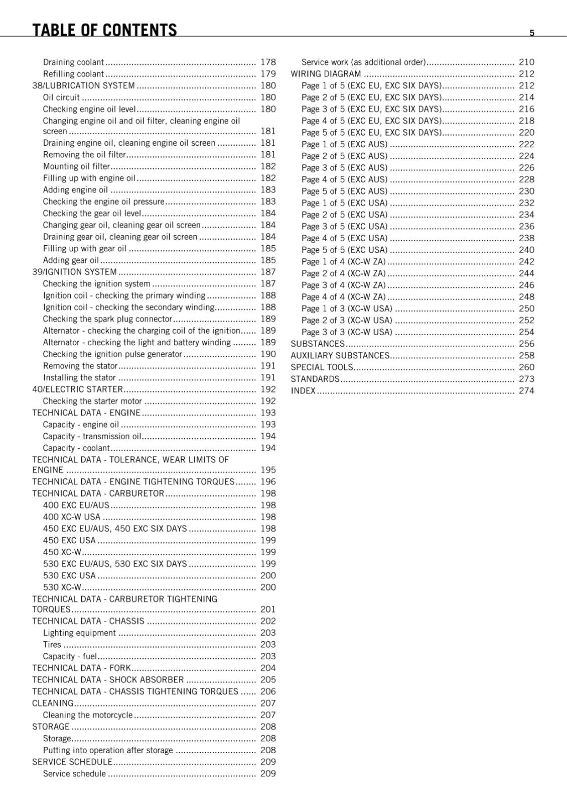 KTM 2009 - 400 450 530 EXC XC-W SIX DAYS - WORKSHOP SERVICE REPAIR MANUAL