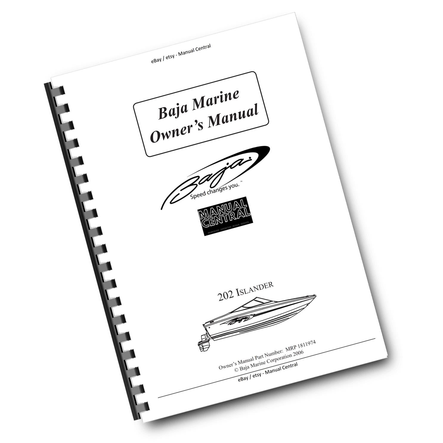 BAJA MARINE 202 ISLANDER BOAT OWNERS MANUAL REPRINTED COMB BOUND