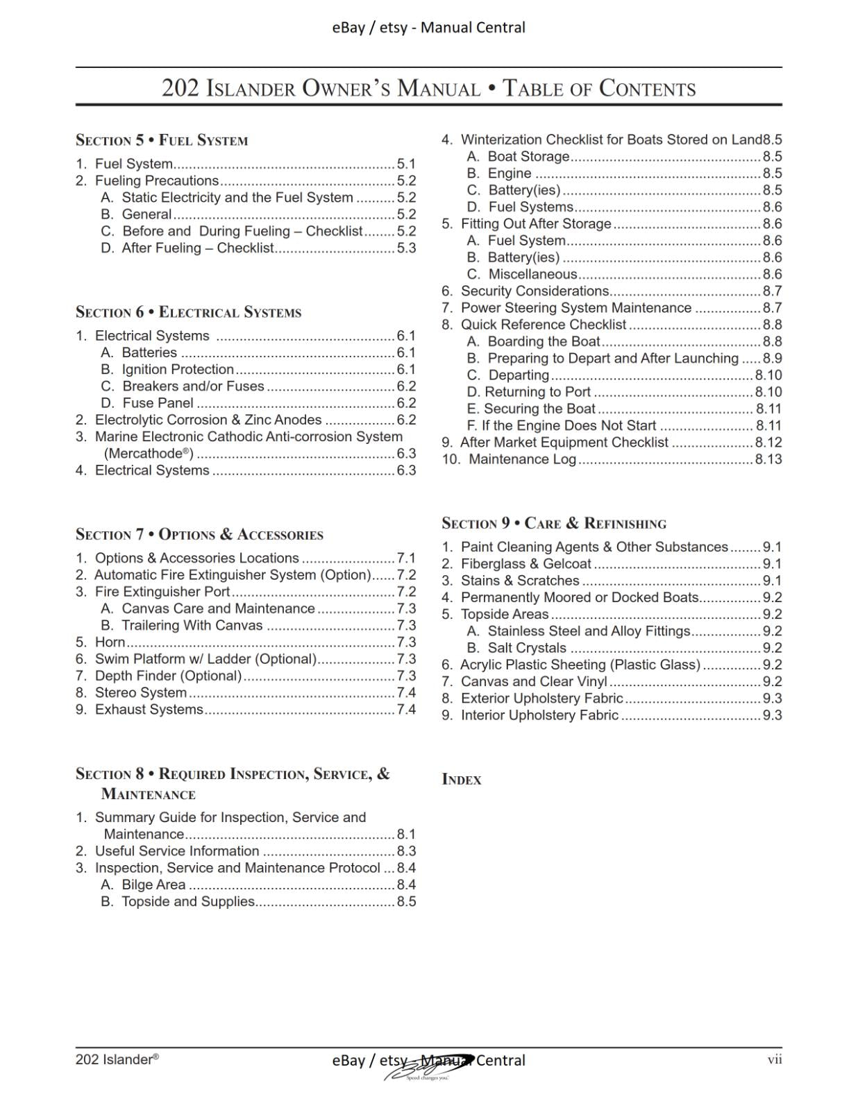 BAJA MARINE 202 ISLANDER BOAT OWNERS MANUAL REPRINTED COMB BOUND