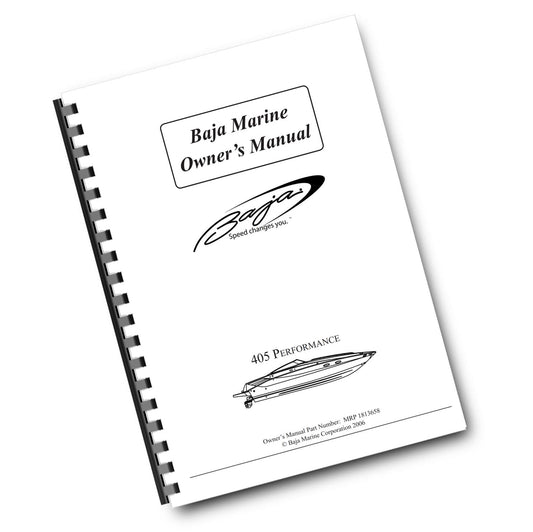 BAJA MARINE 405 PERFORMANCE BOAT OWNERS MANUAL REPRINTED COMB BOUND