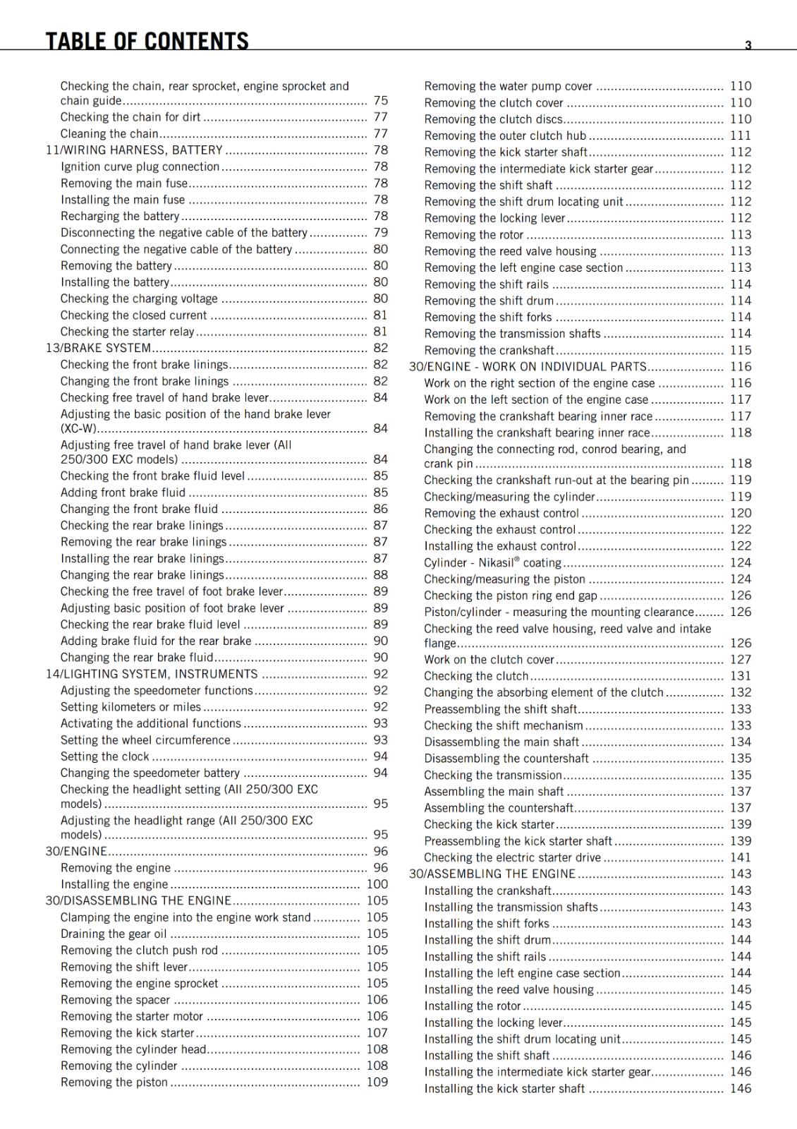 KTM 2011 - 250 300 EXC SIX DAYS FACTORY XC-W - WORKSHOP SERVICE REPAIR MANUAL