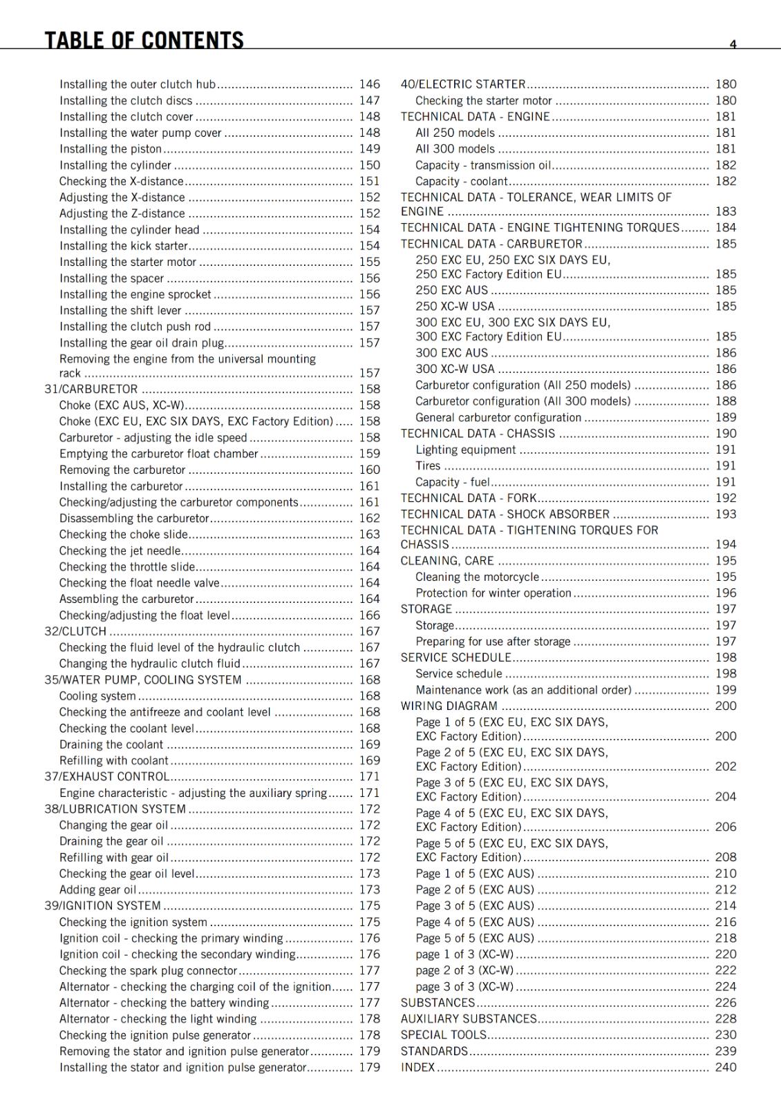 KTM 2011 - 250 300 EXC SIX DAYS FACTORY XC-W - WORKSHOP SERVICE REPAIR MANUAL