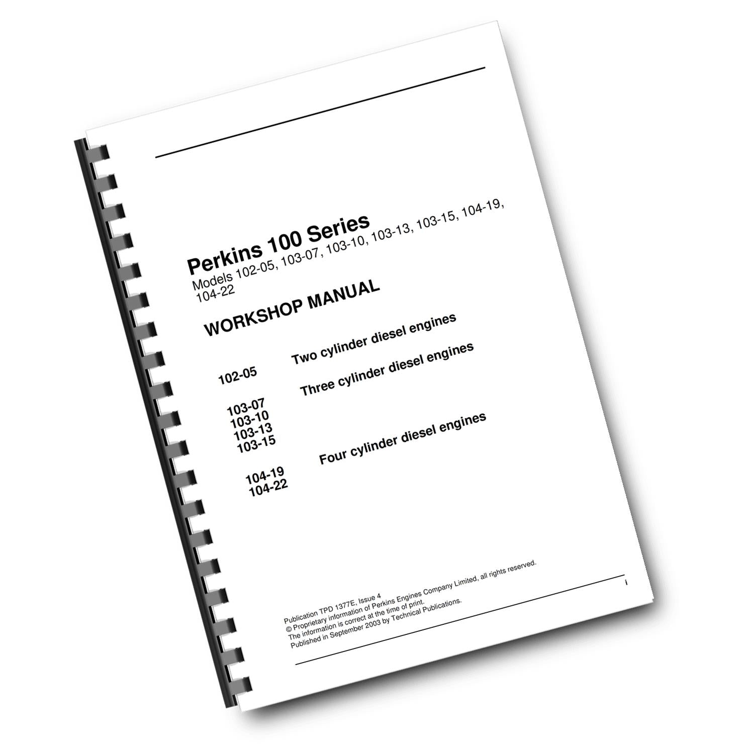 PERKINS 100 SERIES 102-05 103-07 103-10 103-13 103-15 104-19 104-22 WORKSHOP