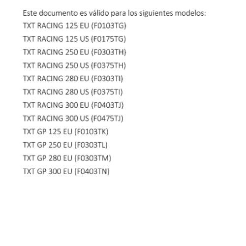 SPANISH LANGUAGE GASGAS 2020 TXT RACING GP 125 250 280 300 MANUAL DE REPARACION