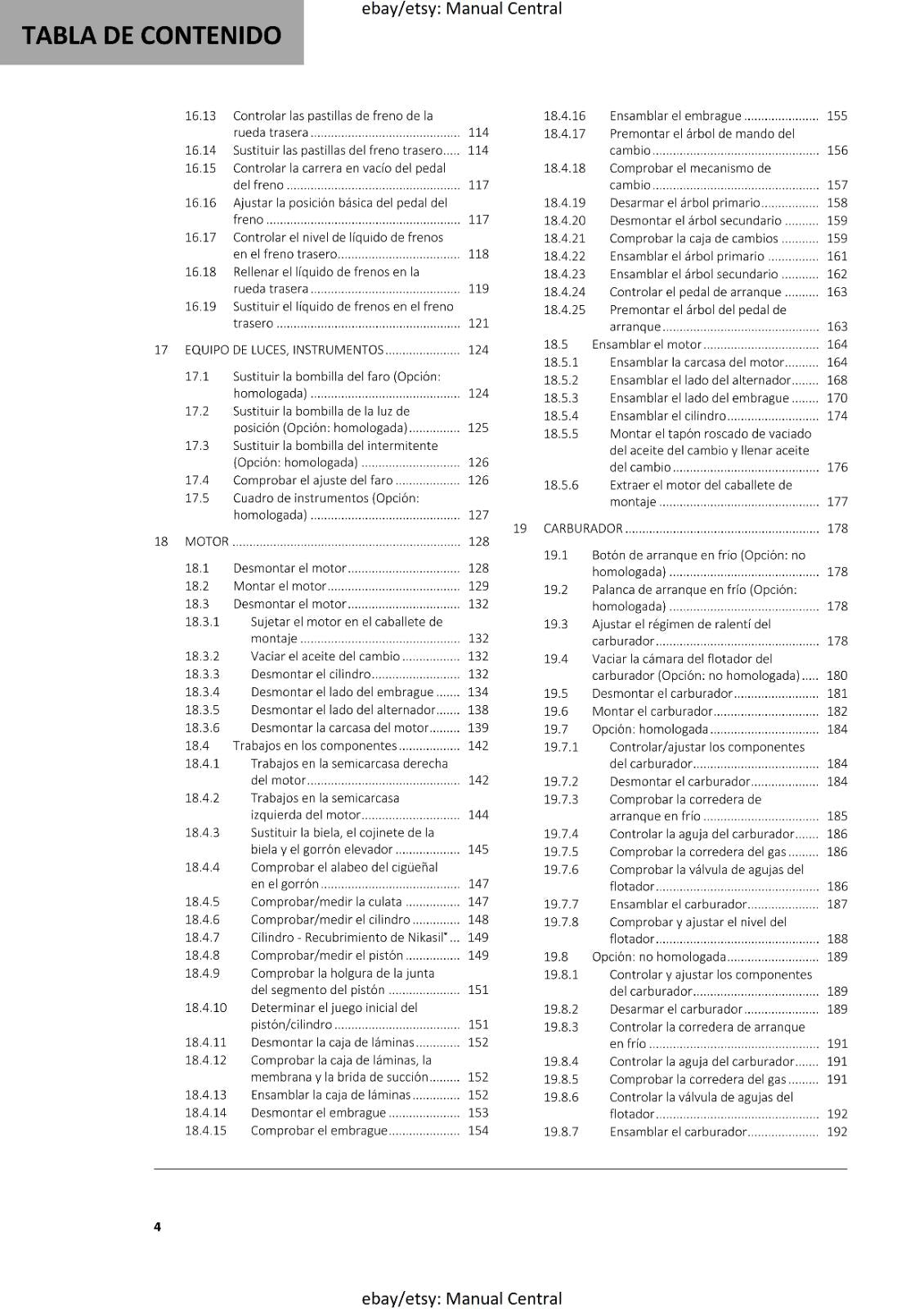 SPANISH LANGUAGE GASGAS 2020 TXT RACING GP 125 250 280 300 MANUAL DE REPARACION