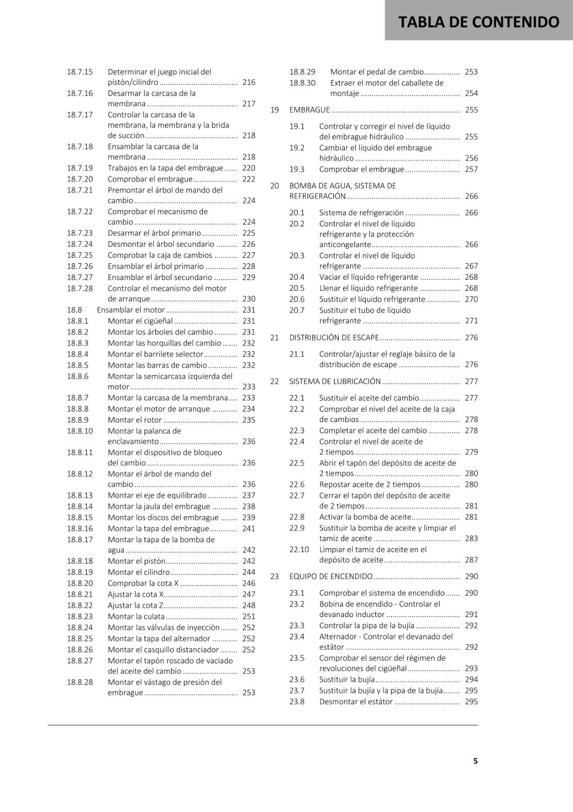 SPANISH LANGUAGE GASGAS 2021 - EC 250 300 - MANUAL DE REPARACION