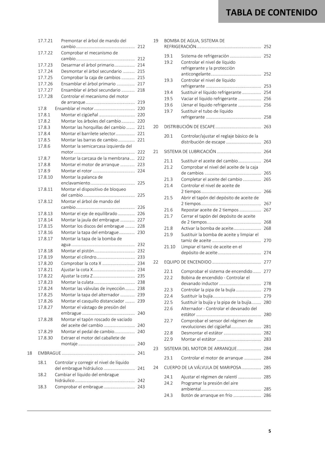 SPANISH LANGUAGE GASGAS 2021 - EX 300 - MANUAL DE REPARACION