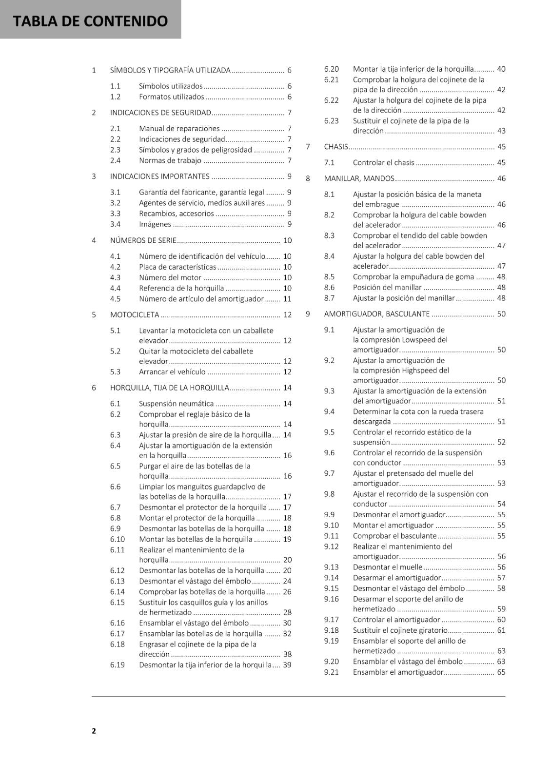 SPANISH LANGUAGE GASGAS 2021 - MC 65 - MANUAL DE REPARACION