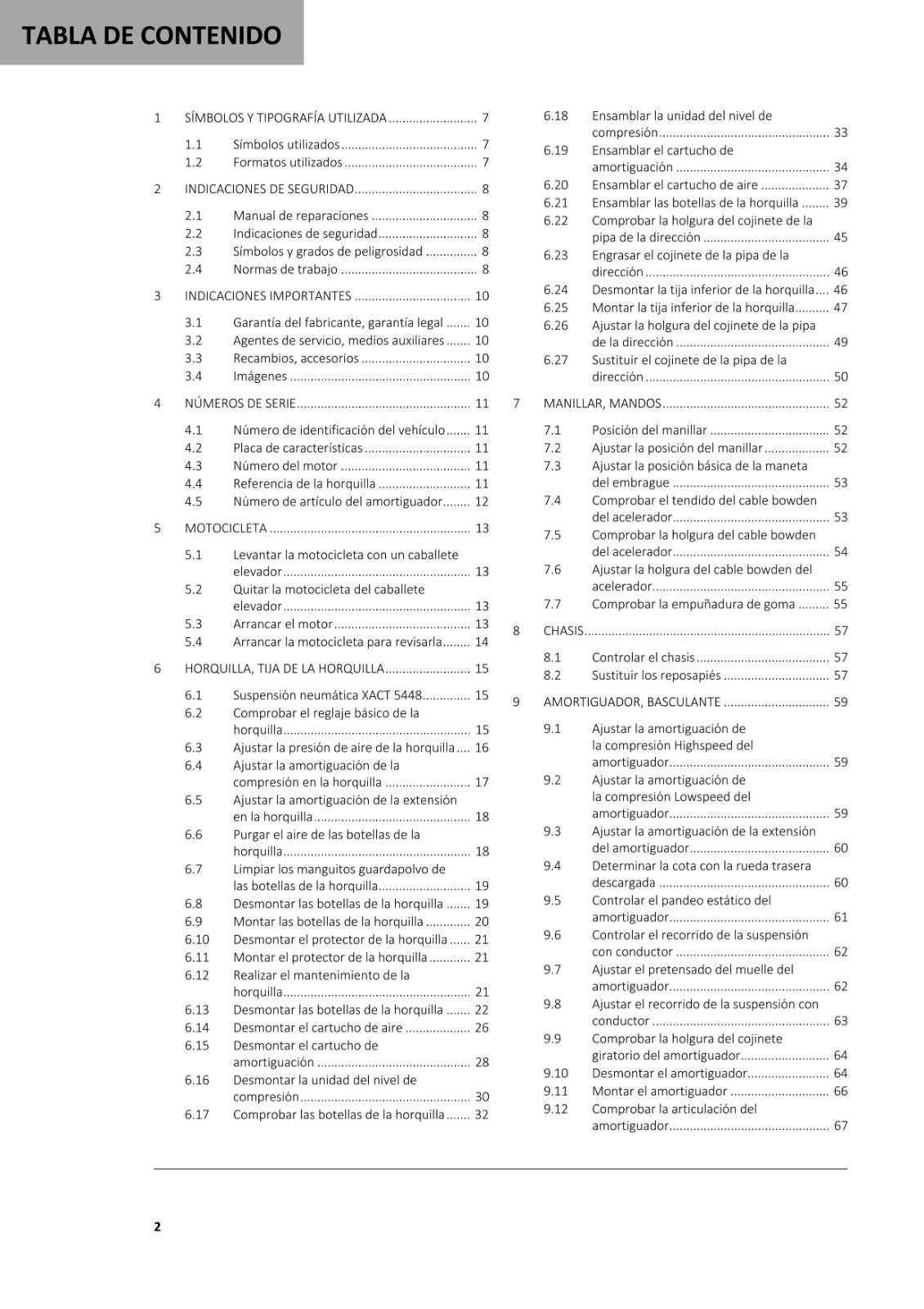 SPANISH LANGUAGE GASGAS 2021 - MC 125 - MANUAL DE REPARACION