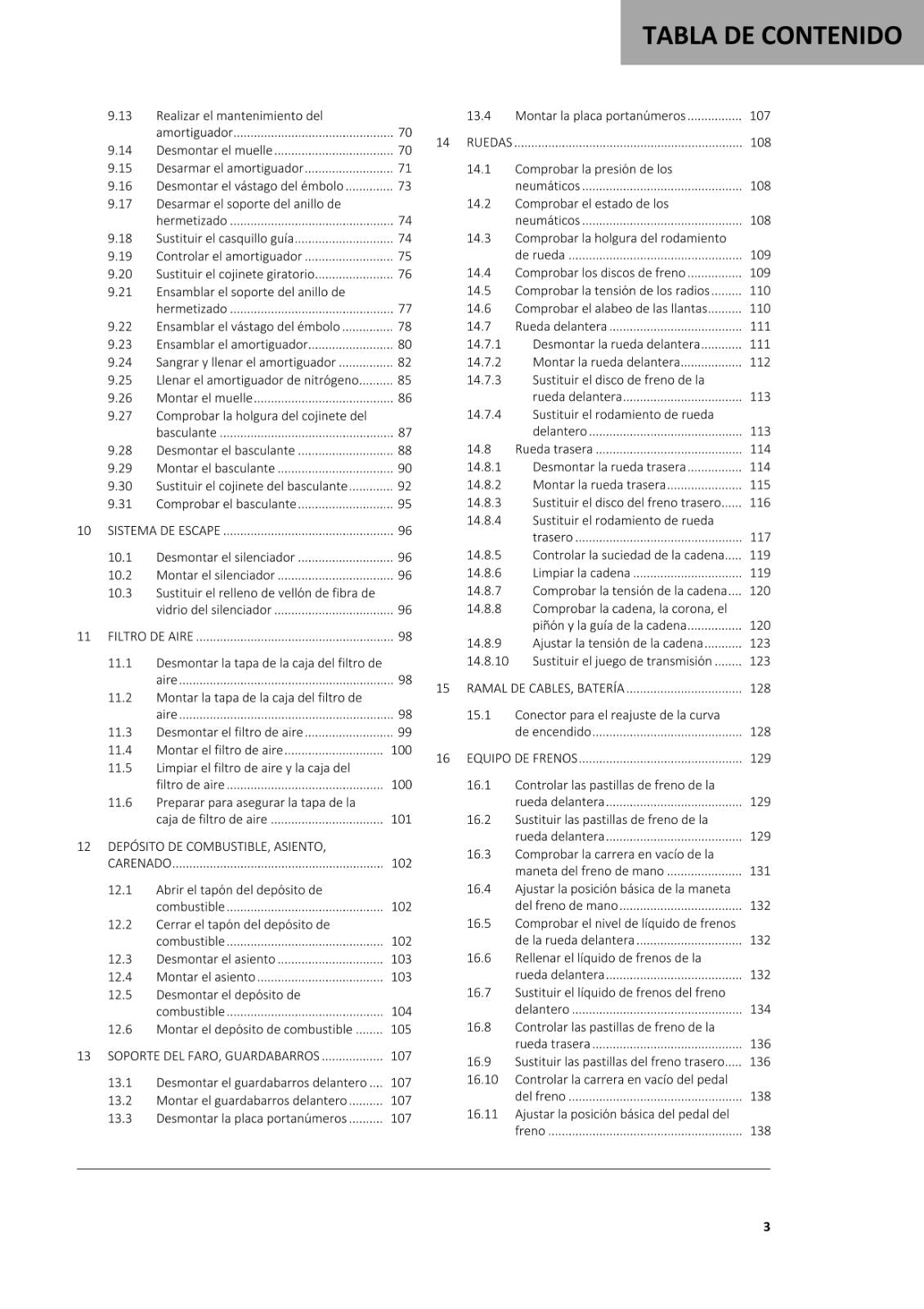 SPANISH LANGUAGE GASGAS 2021 - MC 125 - MANUAL DE REPARACION