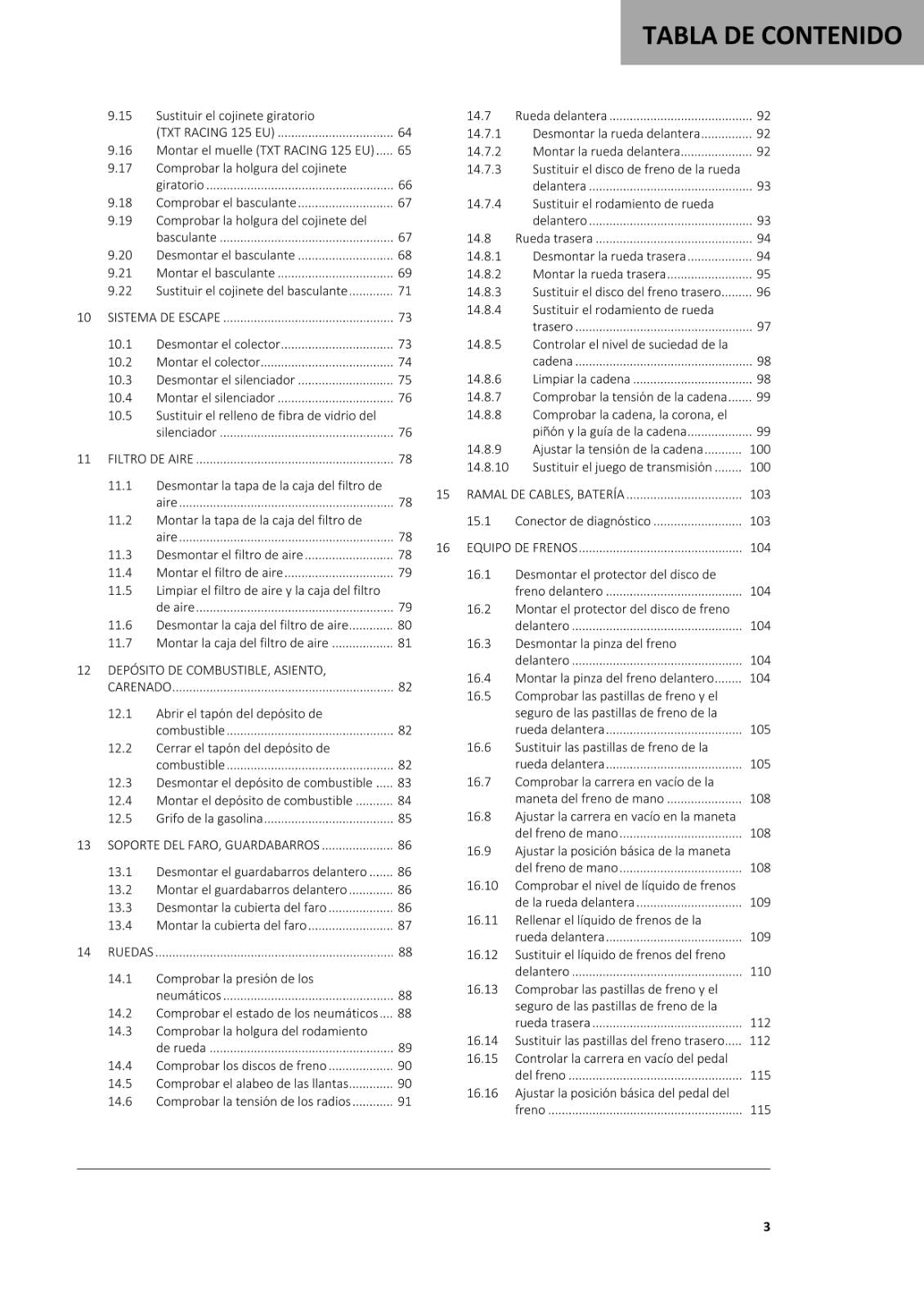 SPANISH GASGAS 2021 - TXT RACING GP 125 250 280 300 - MANUAL DE REPARACION