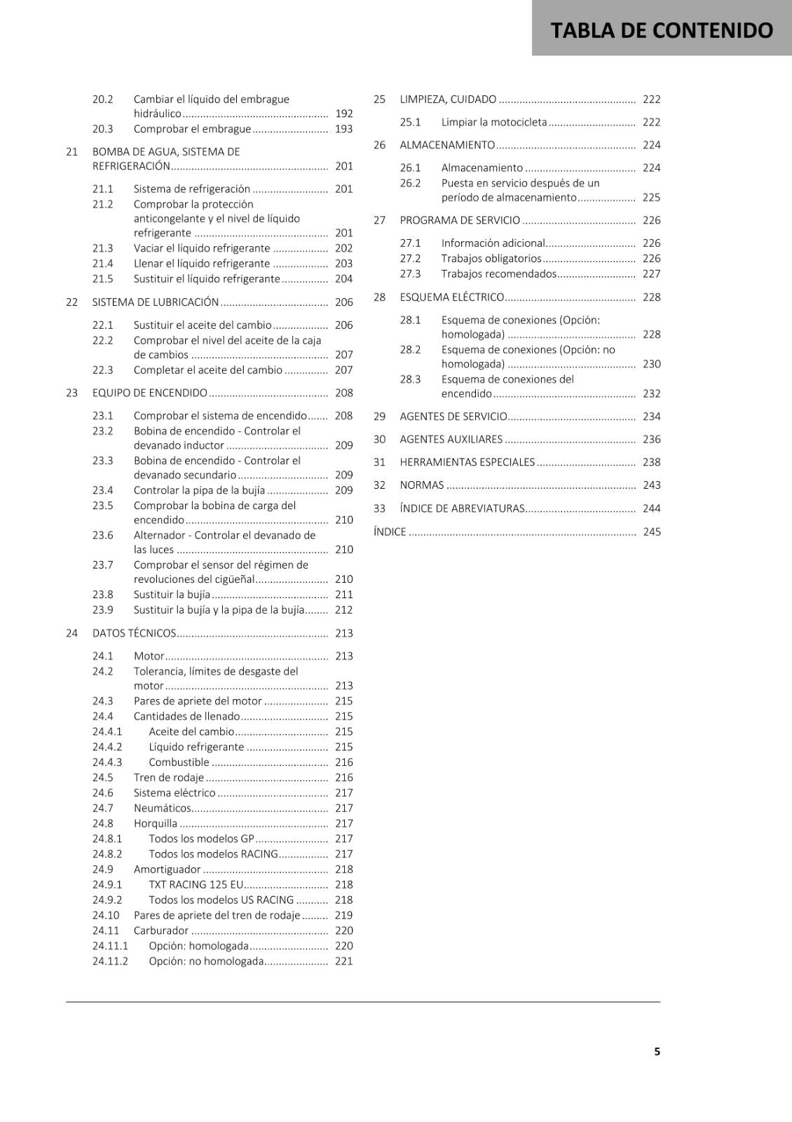 SPANISH GASGAS 2021 - TXT RACING GP 125 250 280 300 - MANUAL DE REPARACION