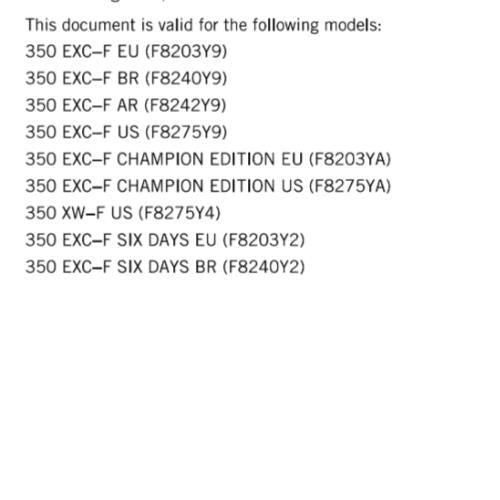 KTM 2025 - 350 EXC-F SIX DAYS CHAMPION XW-F - WORKSHOP SERVICE MANUAL COMB BOUND