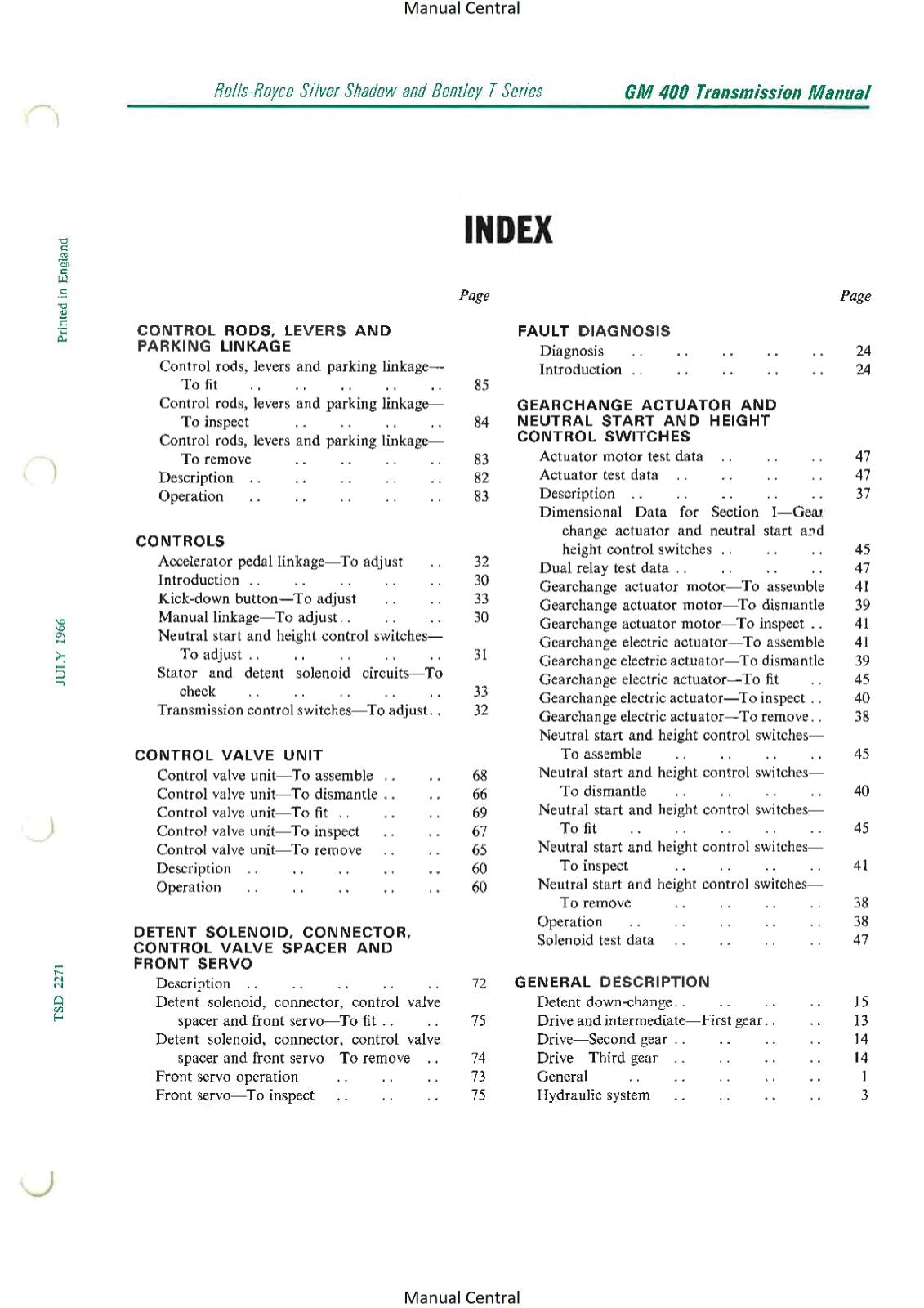 ROLLS ROYCE SILVER SHADOW BENTLEY T SERIES GM 400 TURBO HYDRA-MATIC TRANSMISSION