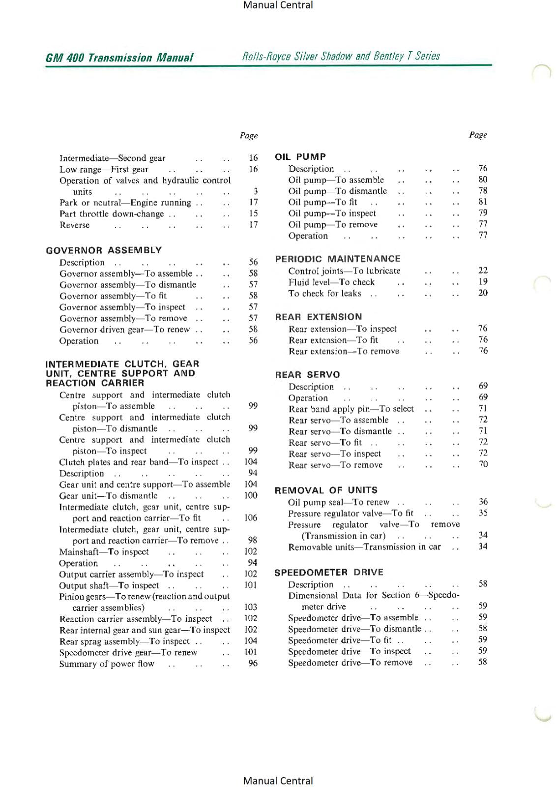 ROLLS ROYCE SILVER SHADOW BENTLEY T SERIES GM 400 TURBO HYDRA-MATIC TRANSMISSION