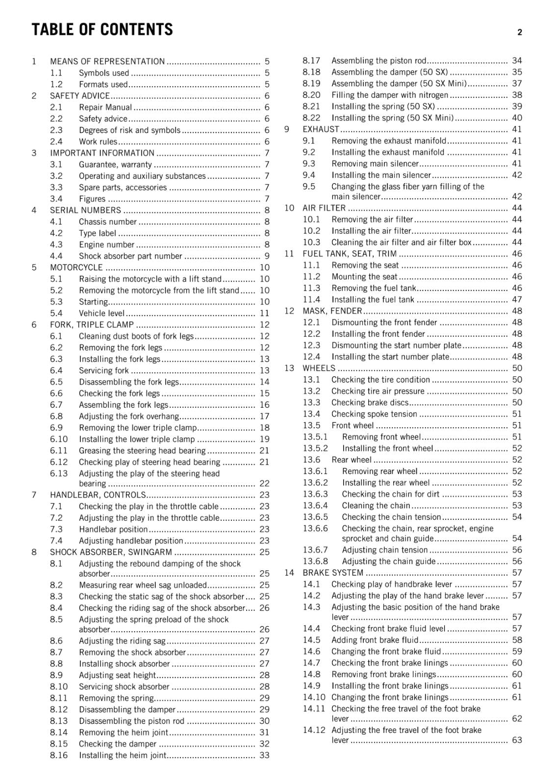 KTM 2010 50 SX MINI - WORKSHOP SERVICE REPAIR