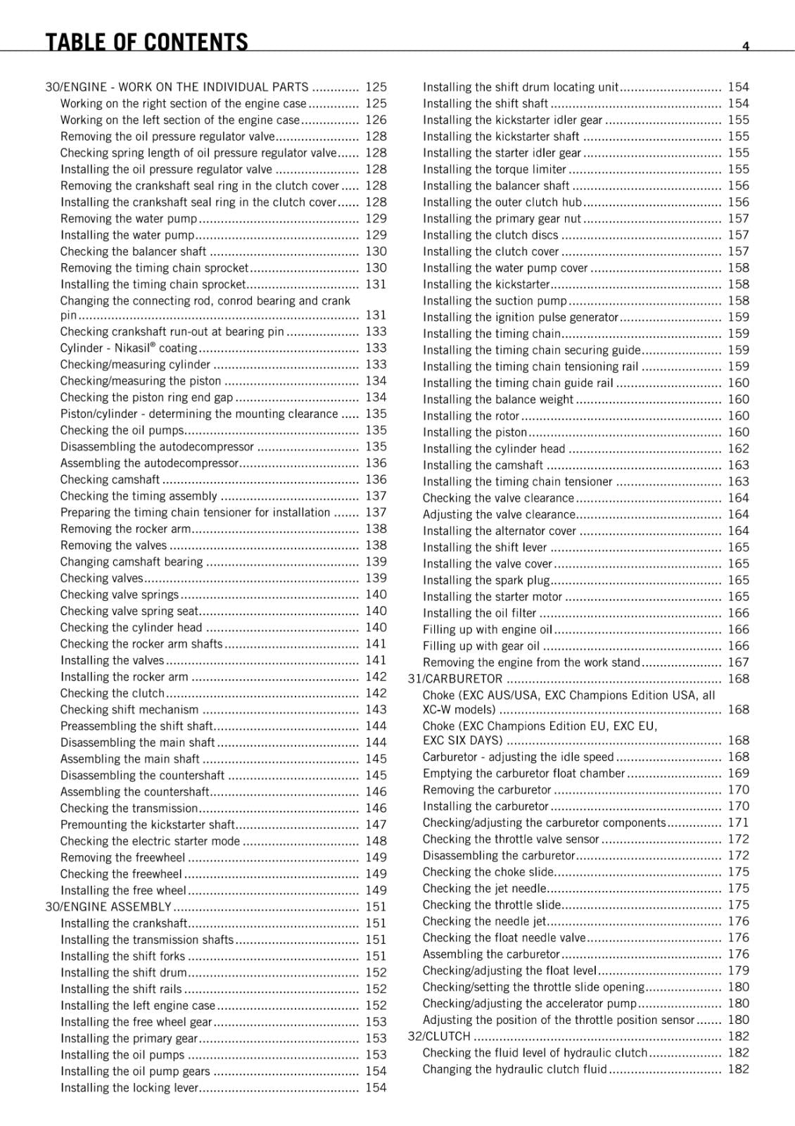 KTM 2010 - 400 450 530 EXC SIX DAYS CHAMPION EDITION XC-W - WORKSHOP SERVICE