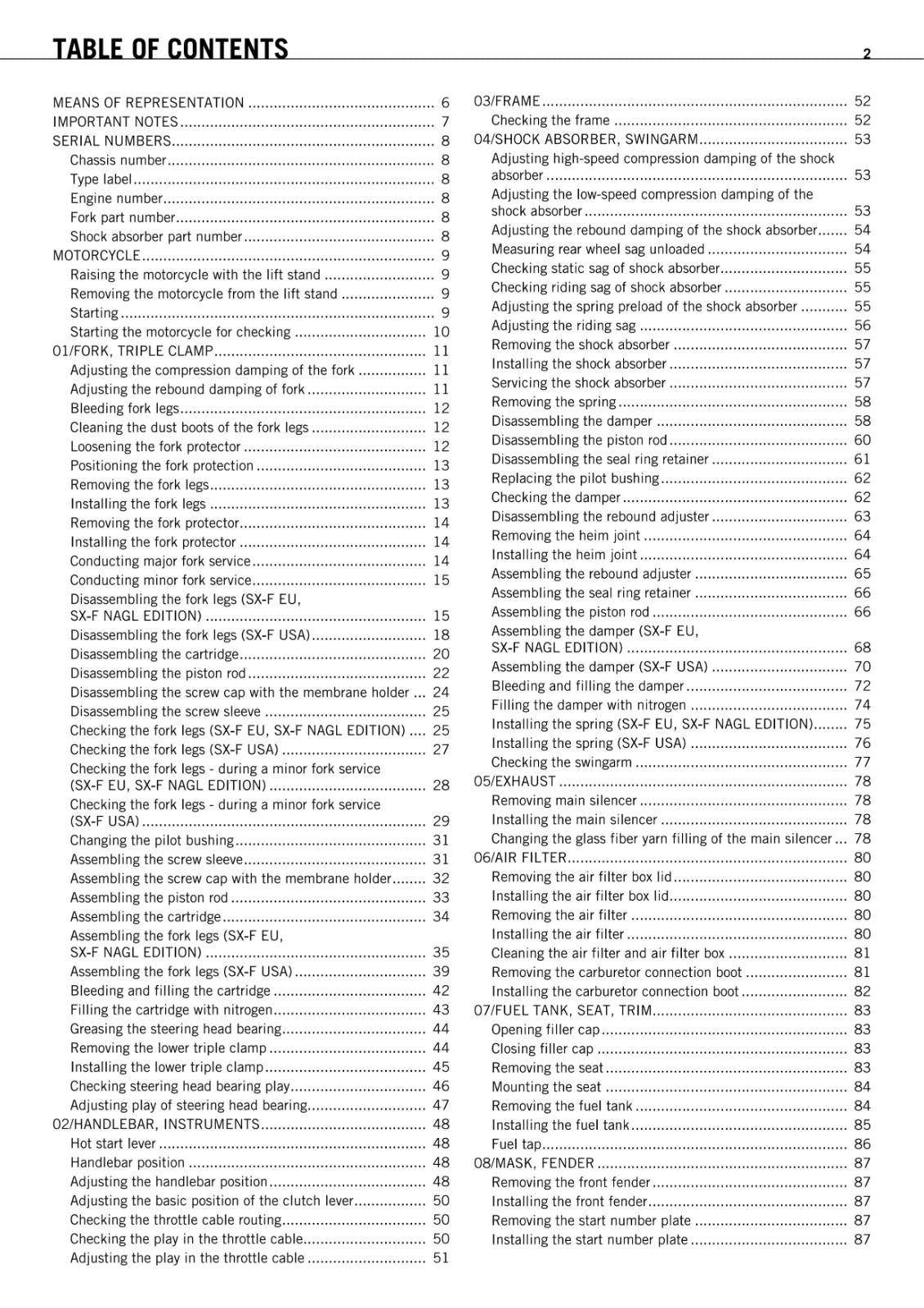 KTM 2010 - 450 SX-F NAGL EDITION - EU USA - WORKSHOP SERVICE REPAIR MANUAL