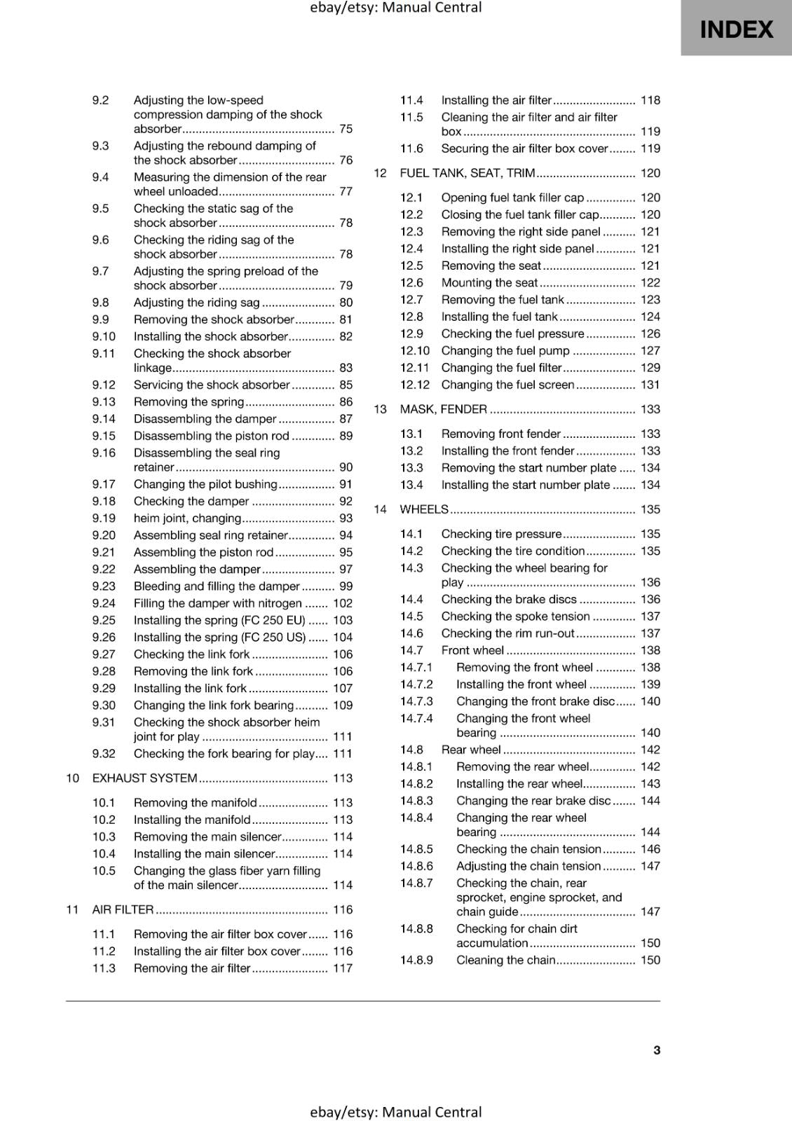 HUSQVARNA 2024 - FC 250 EU US - REPAIR WORKSHOP SERVICE MANUAL REPRINTED