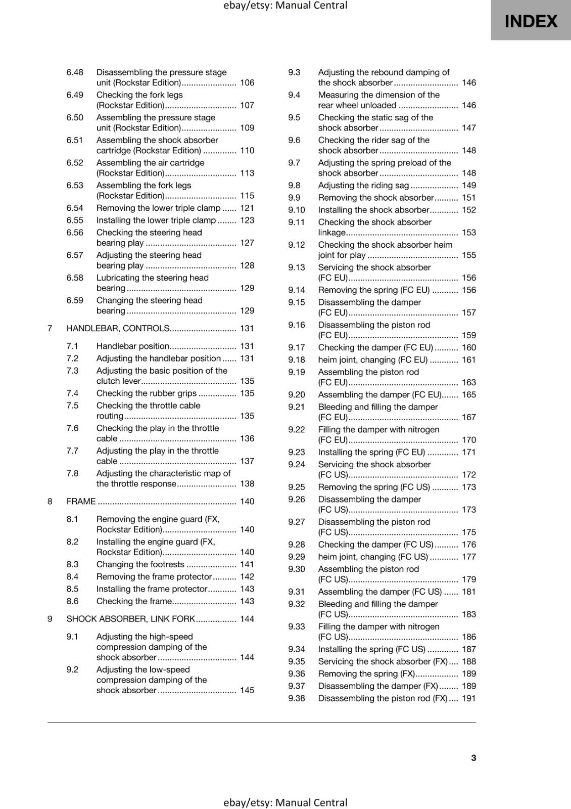 HUSQVARNA 2024 - FC FX 450 ROCKSTAR EDITION - REPAIR WORKSHOP SERVICE MANUAL
