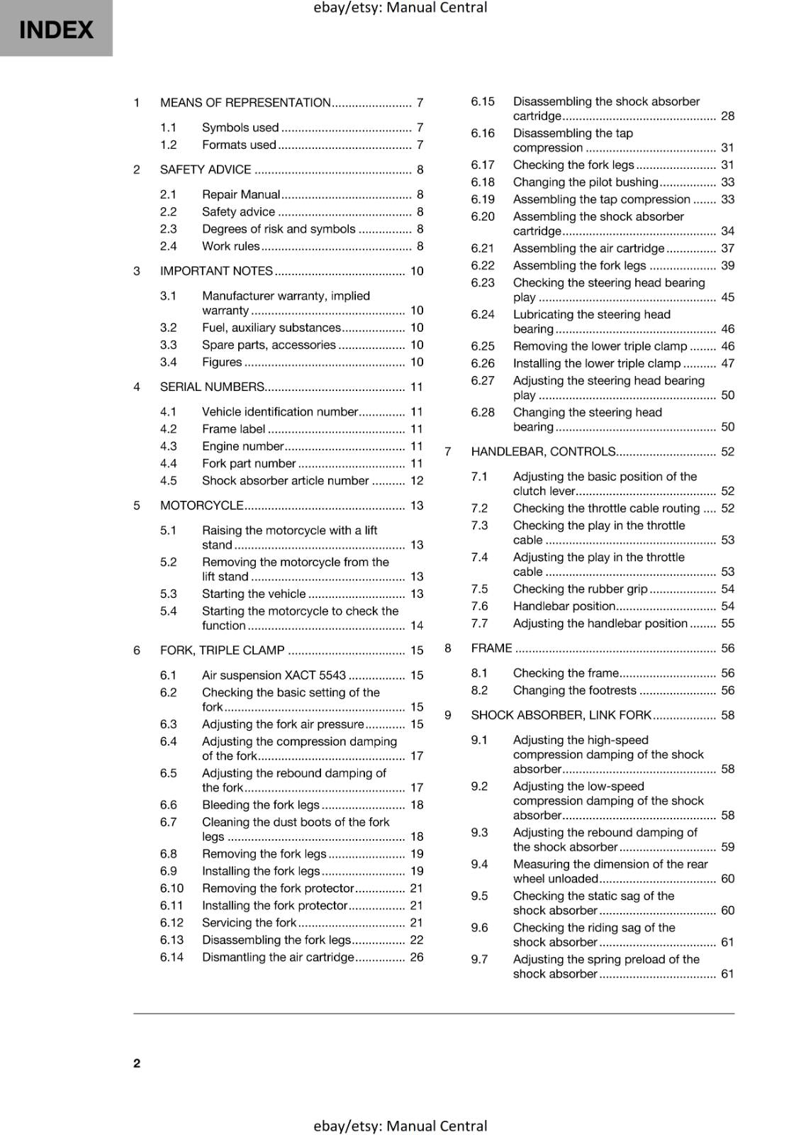 HUSQVARNA 2024 - TC 85 - REPAIR WORKSHOP SERVICE MANUAL