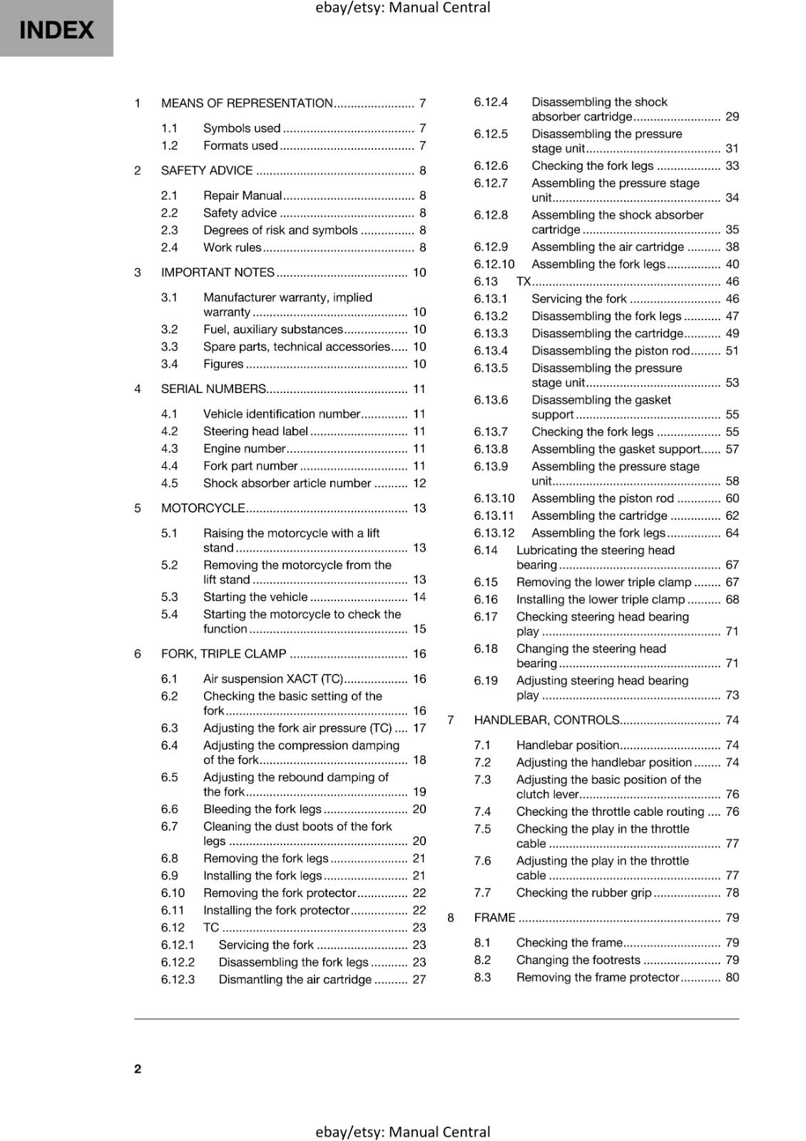 HUSQVARNA 2024 - TC 250 TX 300 - REPAIR WORKSHOP SERVICE MANUAL