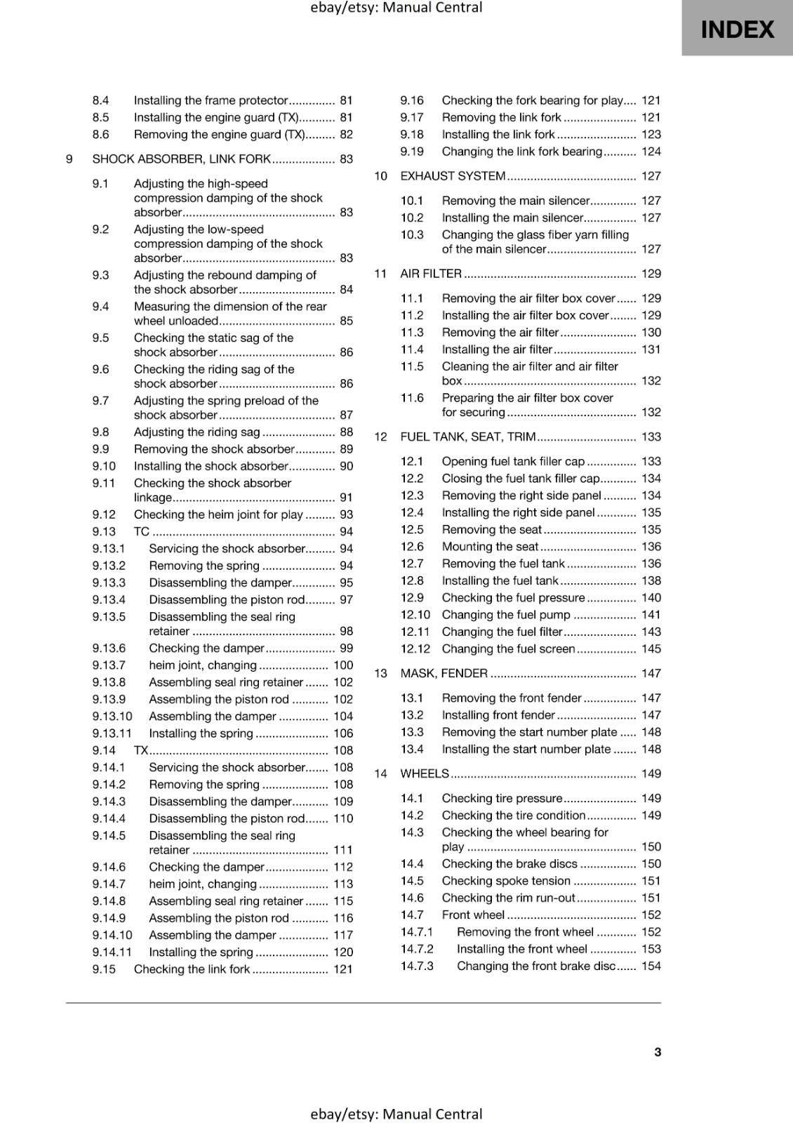 HUSQVARNA 2024 - TC 250 TX 300 - REPAIR WORKSHOP SERVICE MANUAL