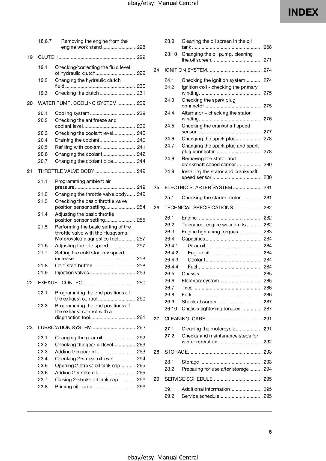 HUSQVARNA 2024 - TE 150 EU US - REPAIR WORKSHOP SERVICE MANUAL
