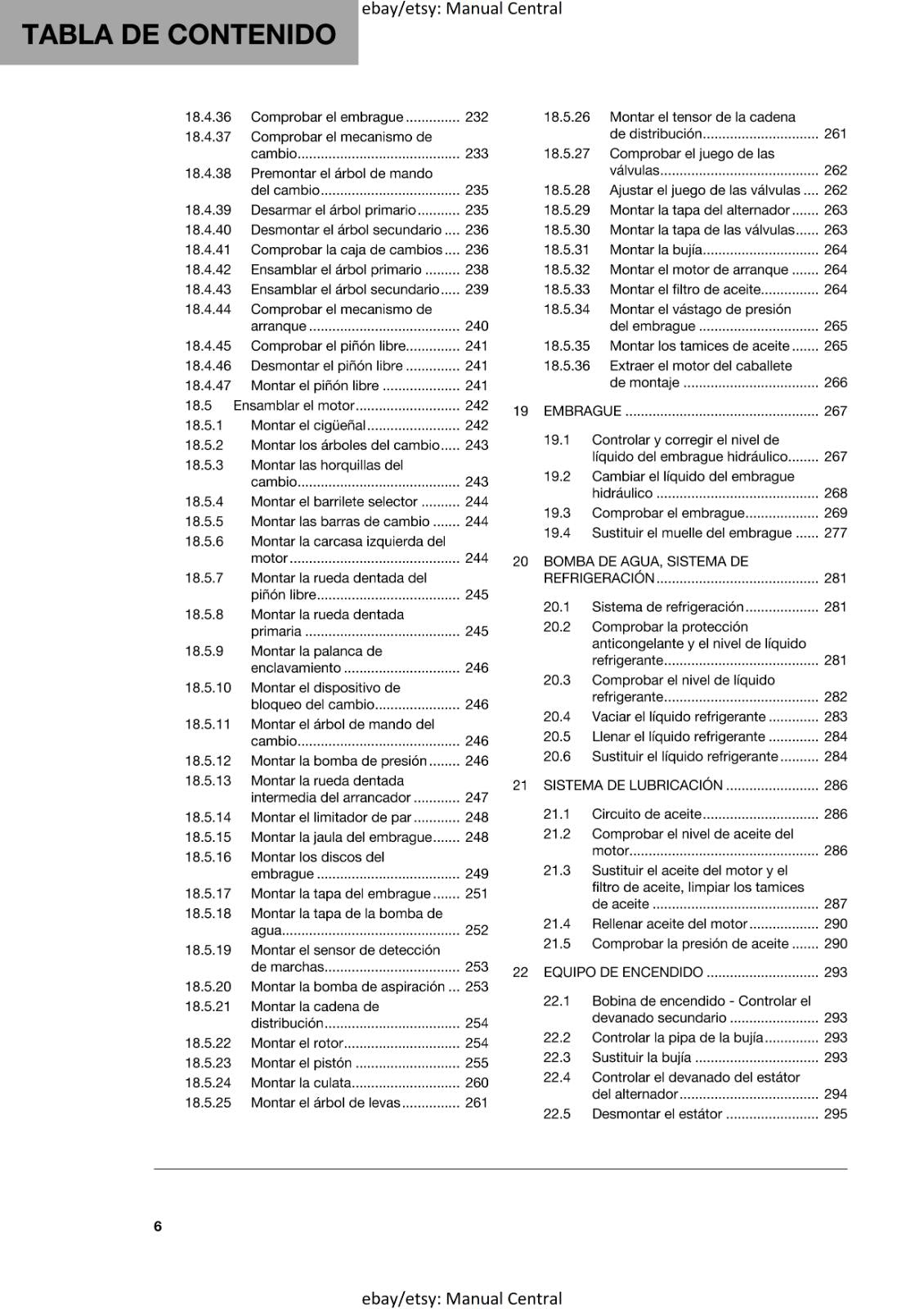SPANISH LANGUAGE - HUSQVARNA 2022 - FE 450 501 501s -  MANUAL DE REPARACION