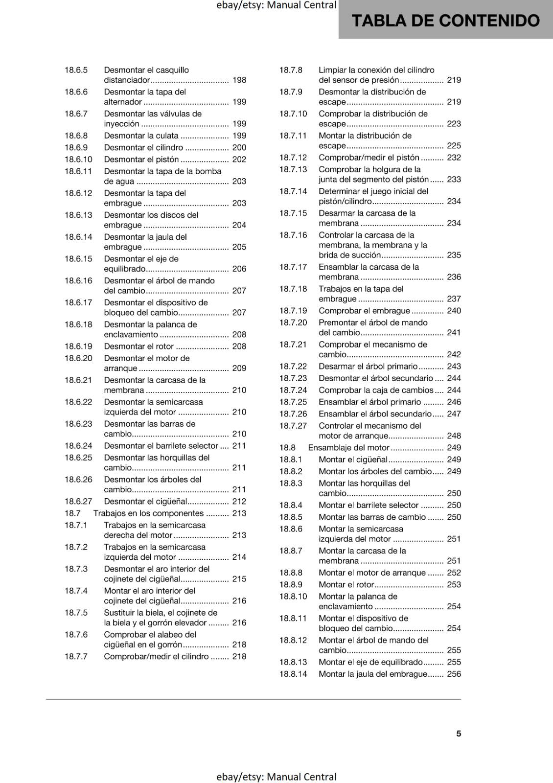 SPANISH LANGUAGE - HUSQVARNA 2022 - TE 250i 300i ROCKSTAR - MANUAL DE REPARACION