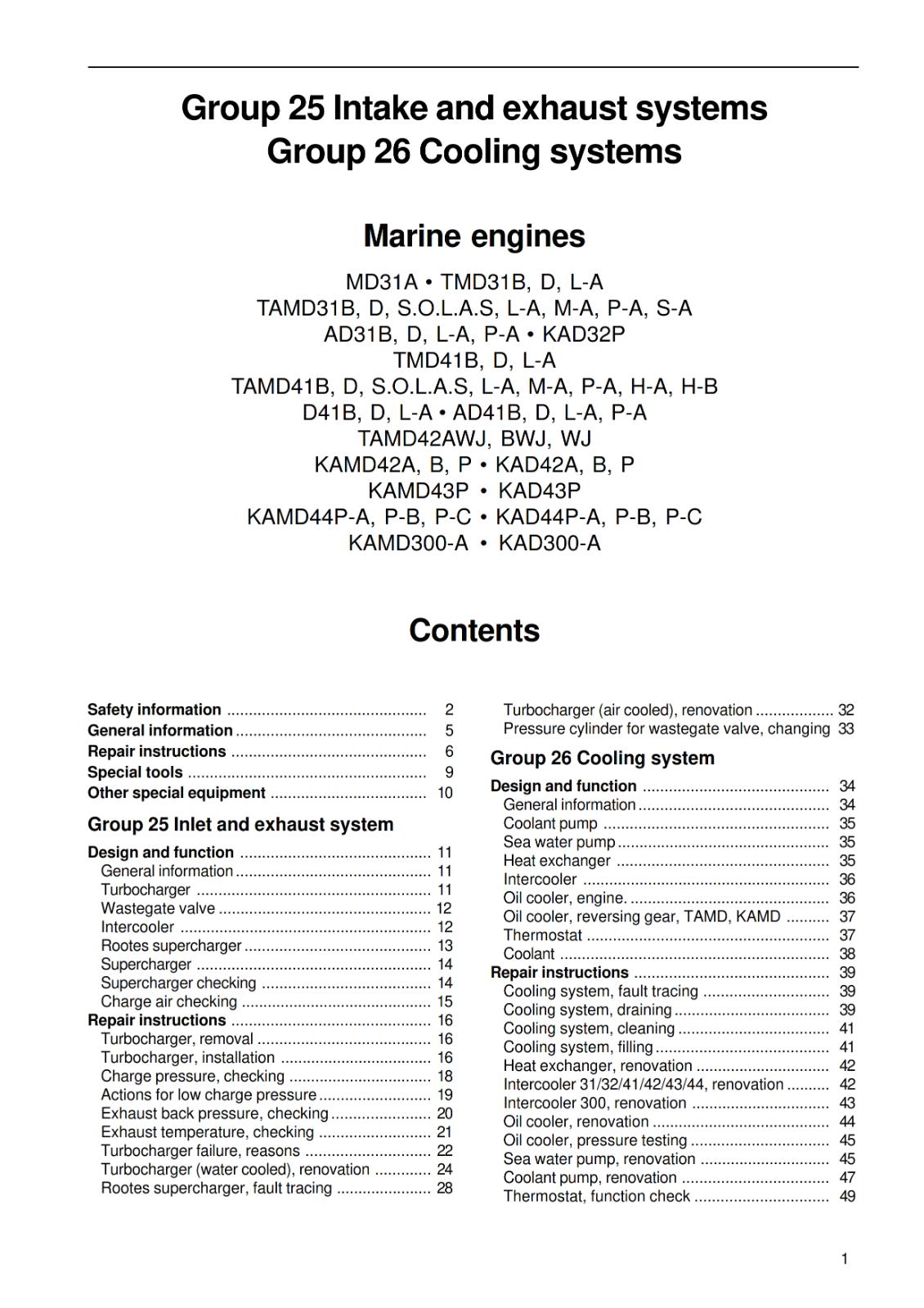 VOLVO PENTA 31 32 41 42 43 44 300 SERIES WORKSHOP SET ENGINE FUEL TECH ELECTRIC
