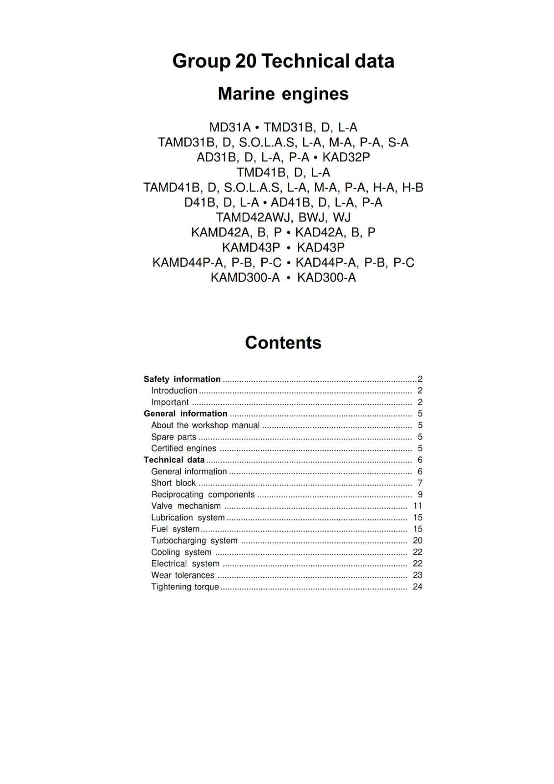 VOLVO PENTA 31 32 41 42 43 44 300 SERIES WORKSHOP SET ENGINE FUEL TECH ELECTRIC
