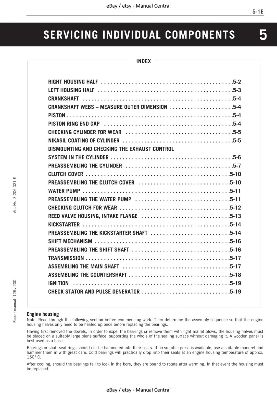1999 - KTM 125 EXC - SERVICE WORKSHOP REPAIR MANUAL