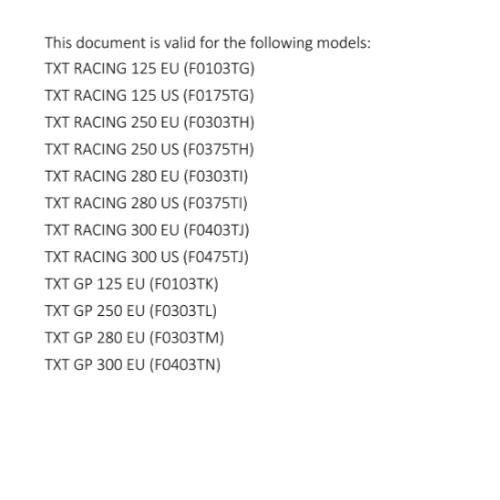 2020 - GASGAS TXT GP 250 - SERVICE WORKSHOP REPAIR MANUAL