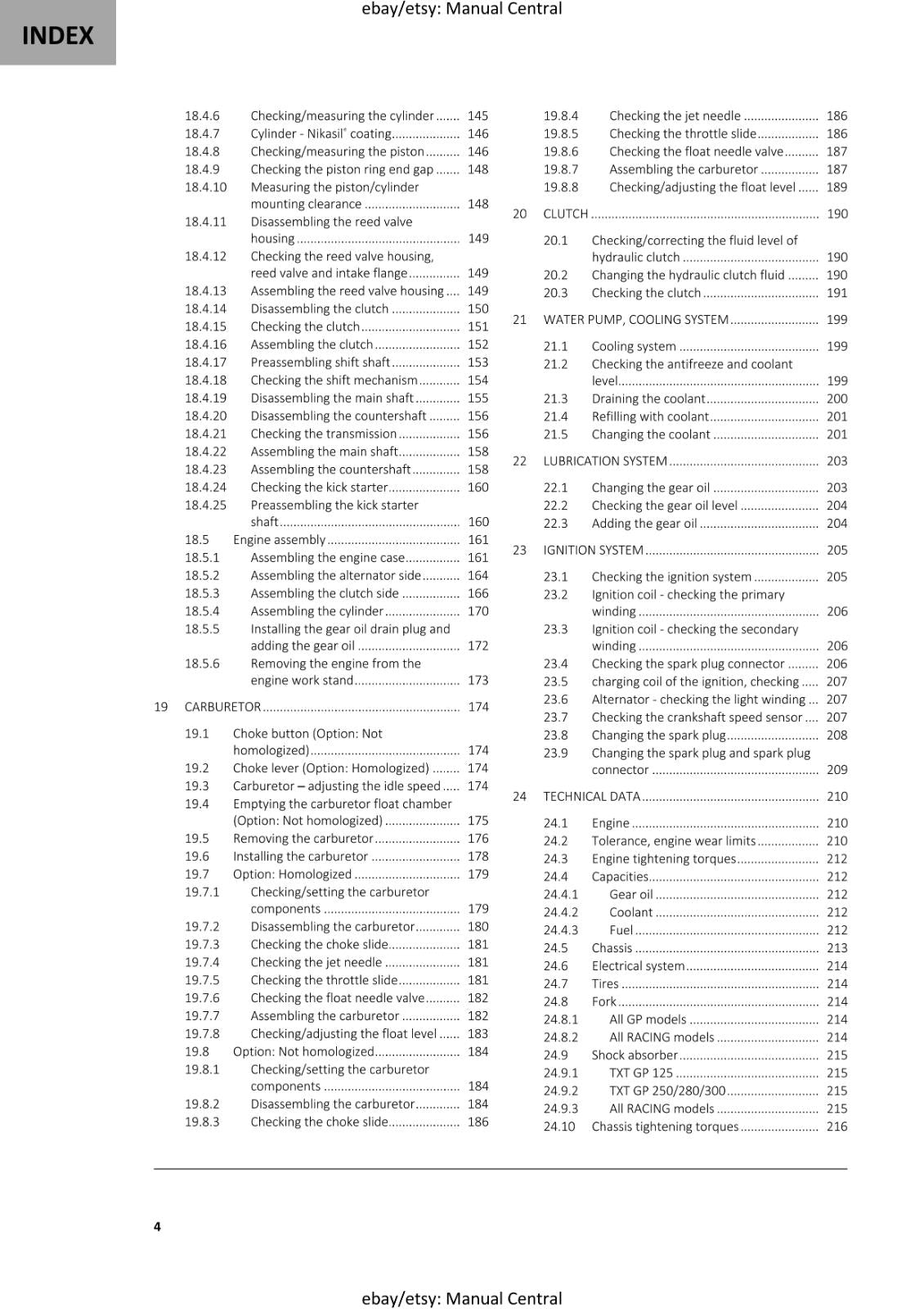 2020 - GASGAS TXT GP 280 - SERVICE WORKSHOP REPAIR MANUAL