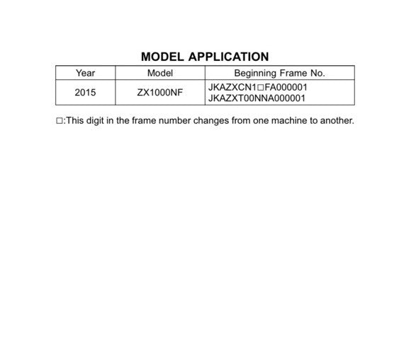 KAWASAKI 2015 H2 NINJA - WORKSHOP SERVICE REPAIR MANUAL - ZX1000NF