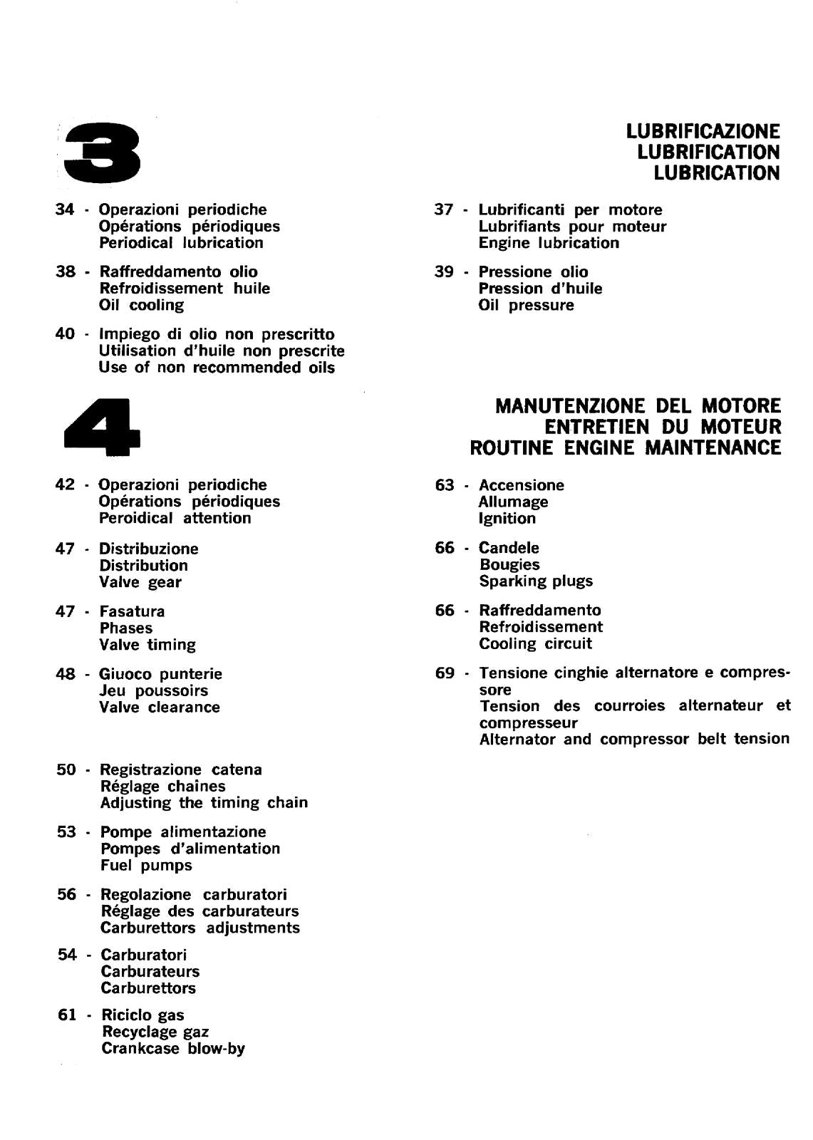FERRARI 365 GTB/4 - OPERATING MAINTENANCE & SERVICE MANUAL 1969 1970
