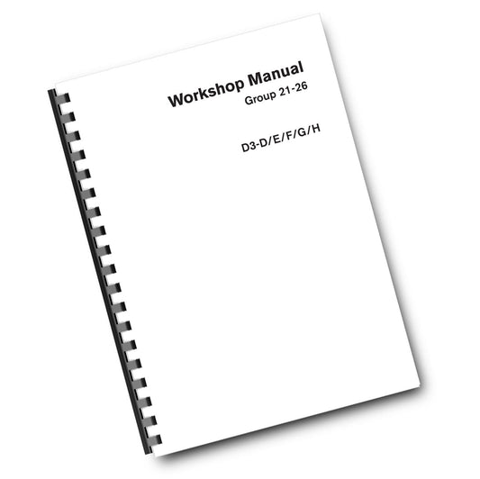 VOLVO PENTA - GROUP 21-26 - D3 D E F G H - WORKSHOP MANUAL REPRINTED 09-2017