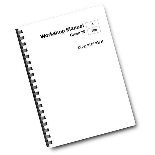 VOLVO PENTA - GROUP 30 - D3 D E F G H - WORKSHOP MANUAL REPRINTED 09-2019