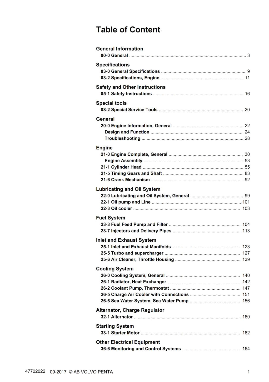VOLVO PENTA - GROUP 30 / 21-26 - D3 D E F G H - WORKSHOP MANUAL REPRINTED