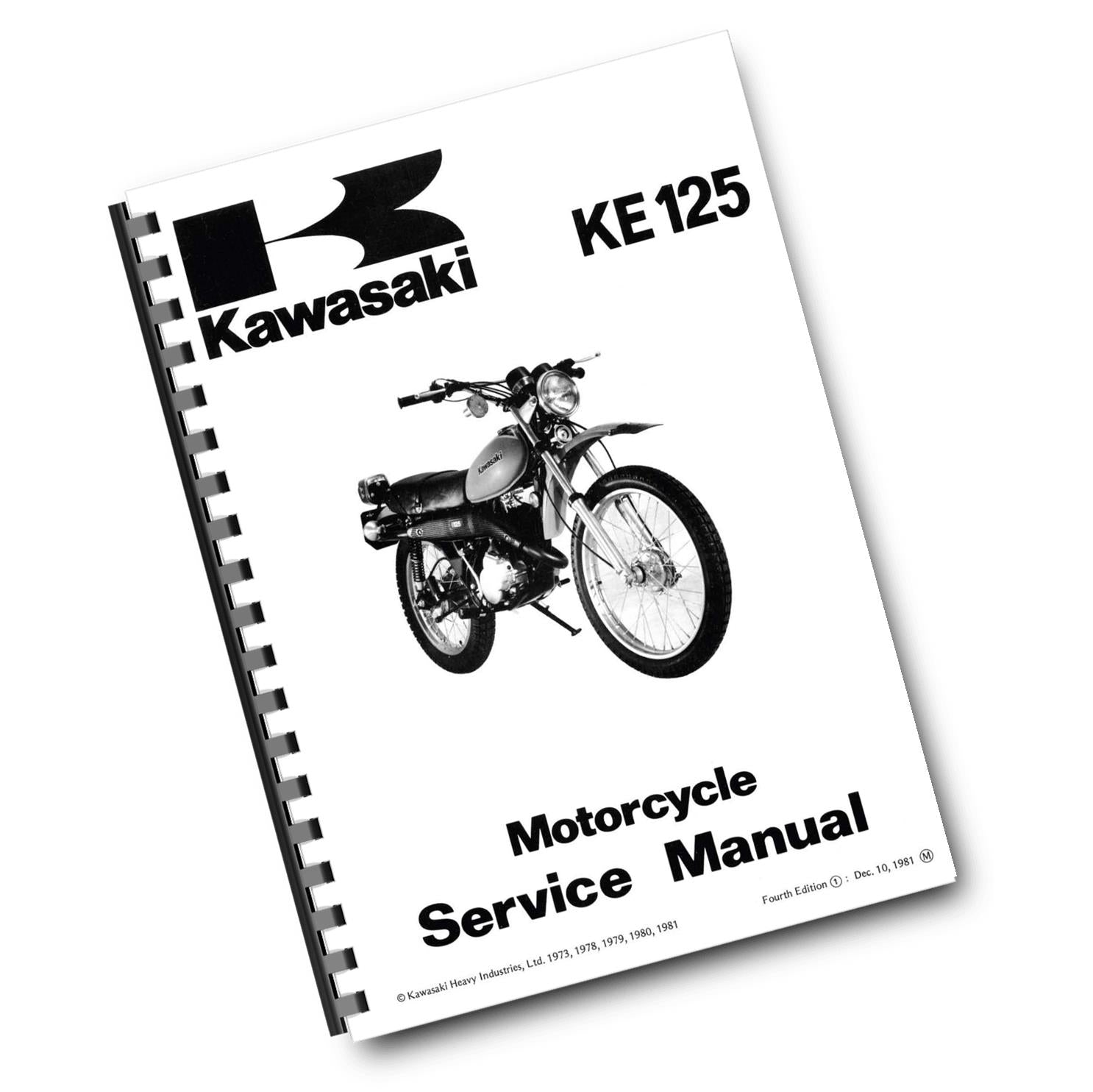 KAWASAKI MOTORCYCLE - KE125 KE 125 - WORKSHOP SERVICE MANUAL 1979 1980 1981 1982