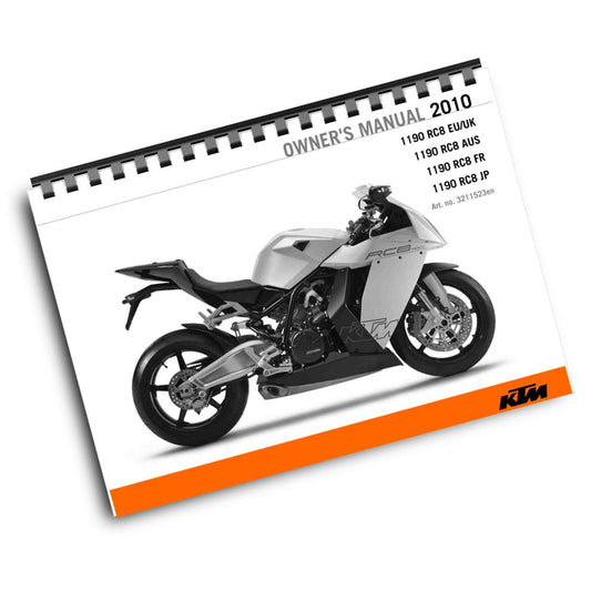KTM 2010 - 1 190 RC8 - OWNERS MANUAL USER GUIDE