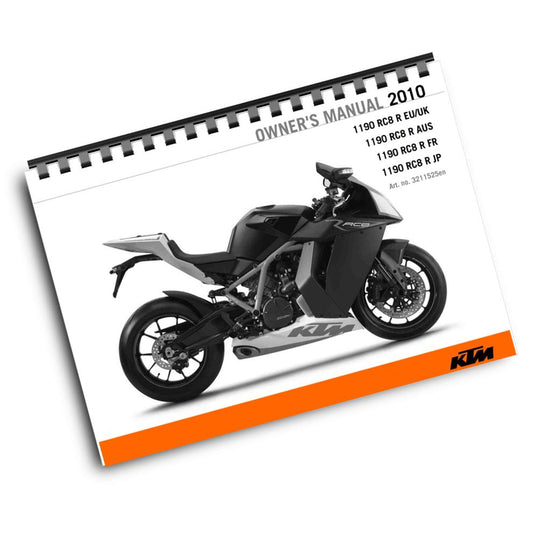 KTM 2010 - 1 190 RC8 R - OWNERS MANUAL USER GUIDE