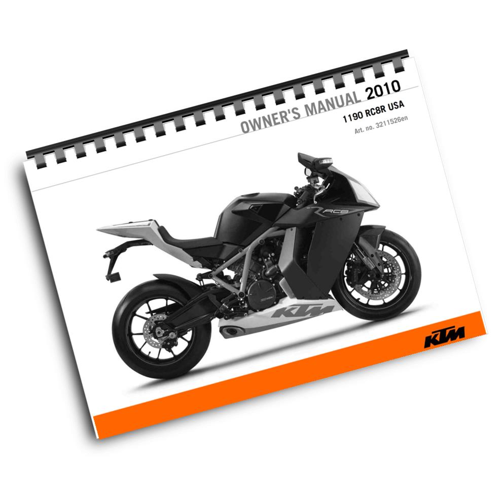 KTM 2010 - 1 190 RC8R USA - OWNERS MANUAL USER GUIDE
