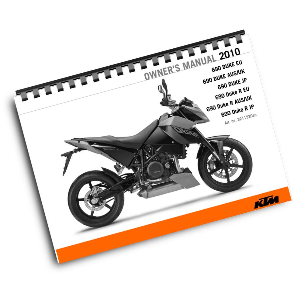 KTM 2010 - 690 DUKE R - OWNERS MANUAL USER GUIDE